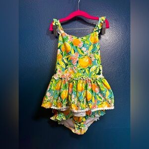 SweetHoney Kids Swim Bikini - Yellow and Green Floral